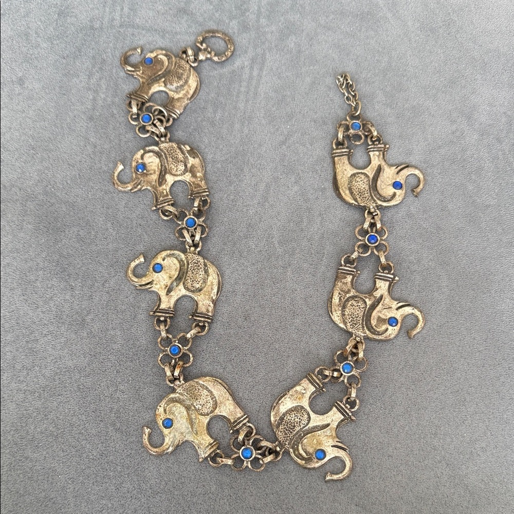 Blue evil eye seven elephants hanging decoration